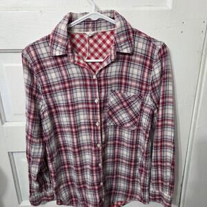 Aéropostale Woman's pink and White Striped Button Down Long Sleeve Shirt size XS